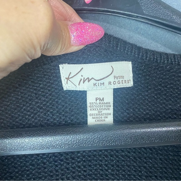 Kim Rogers Christmas vest, reindeer, holiday, festive petite, medium black - Picture 6 of 9